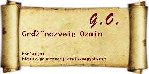 Grünczveig Ozmin névjegykártya